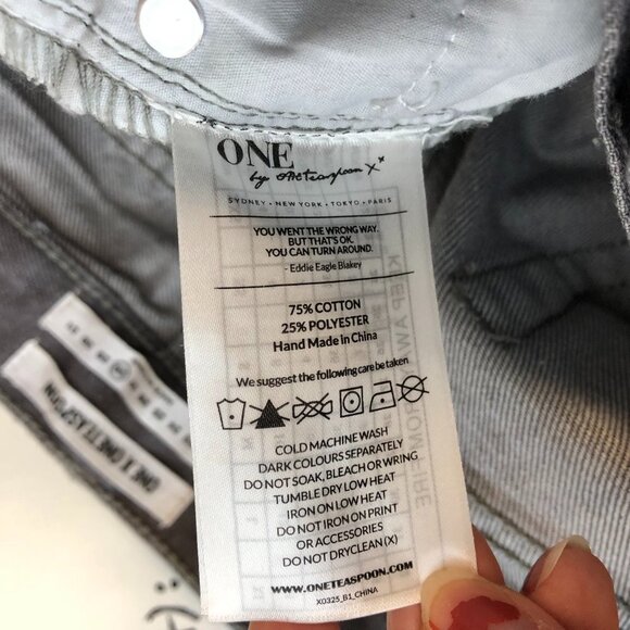One X One Teaspoon Dark Grey Distressed Ripped  Jeans size 28 - Picture 5 of 10